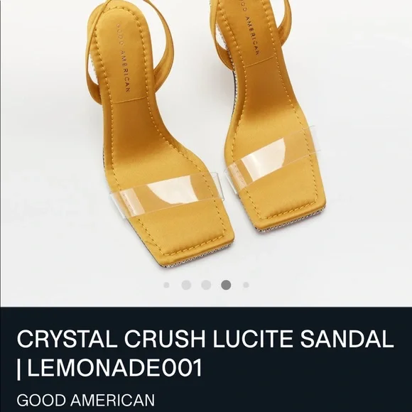 GOOD AMERICAN Crystal crush lucite sandal in ๐ lemonade ๐ - Picture 7 of 7